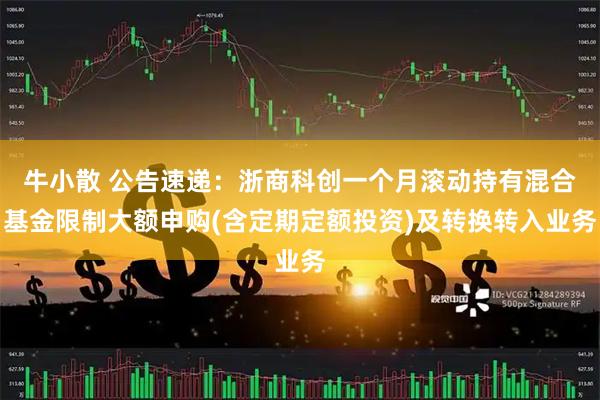 牛小散 公告速递：浙商科创一个月滚动持有混合基金限制大额申购(含定期定额投资)及转换转入业务